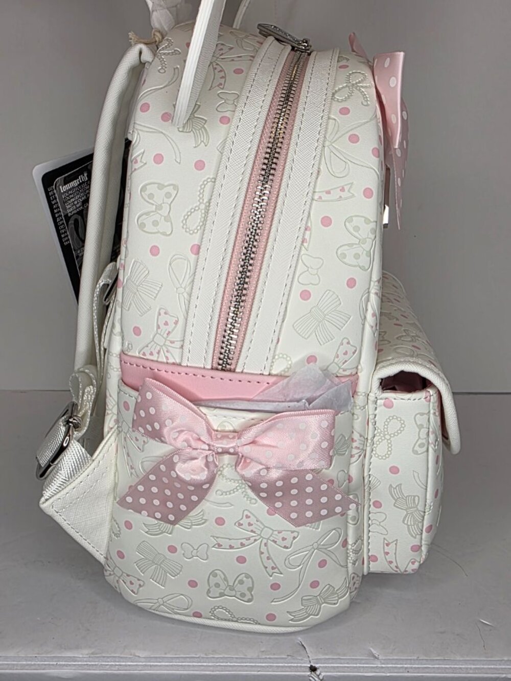 Loungefly Disney Minnie Mouse Bows & Ribbons Mini Backpack NWT - Picture 7 of 8